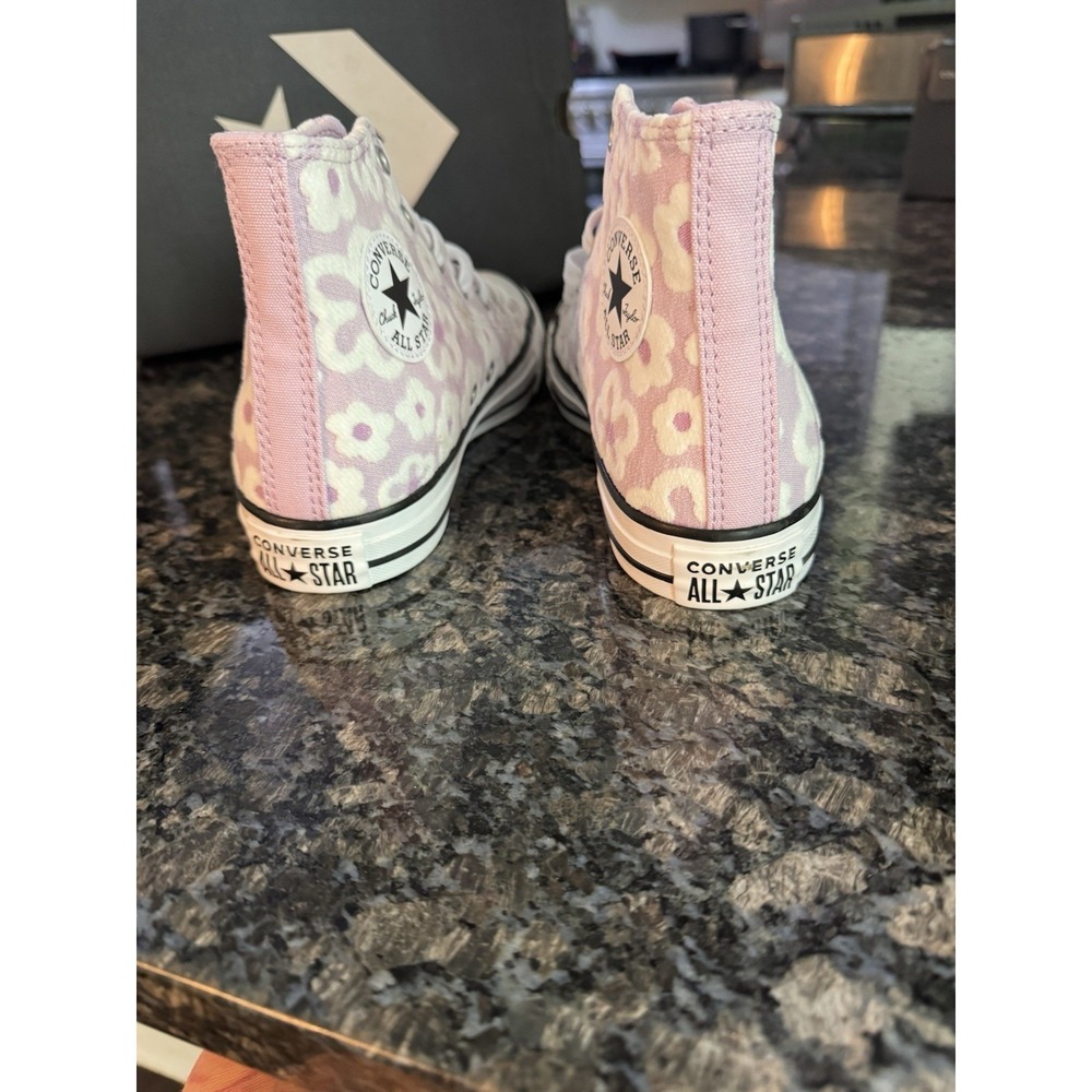 Converse Chuck Taylor Pink Floral High Top Spring Bridal Sneakers SIZE 4 Shoes - Picture 6 of 8